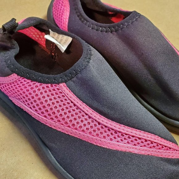 Aqua Shoes Size M (1-2) Black/Pink - Picture 3 of 5